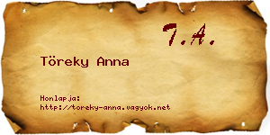 Töreky Anna névjegykártya