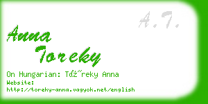 anna toreky business card